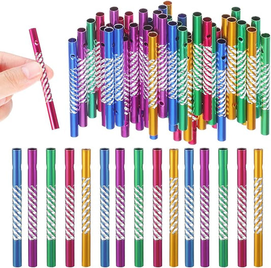 Toddmomy 50pcs Aluminum Wind Chime Tubes, 3.14" Colored Hollow Metal Pipes for DIY Crafts & Replacement, Weather-Resistant Outdoor Garden Decor