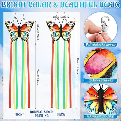 Soulchen Butterfly Windsock for Outside Heavy Duty Wind Socks Spring Summer Durable Outdoor Hanging Flag Wind Decoration for Yard Garden Patio Boat Home Decoration
