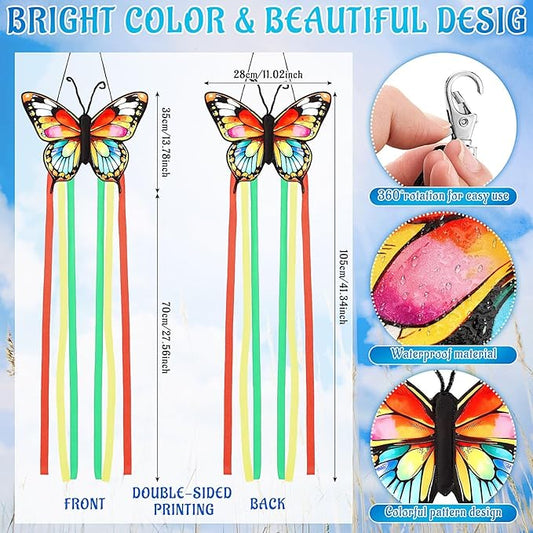 Soulchen Butterfly Windsock for Outside Heavy Duty Wind Socks Spring Summer Durable Outdoor Hanging Flag Wind Decoration for Yard Garden Patio Boat Home Decoration