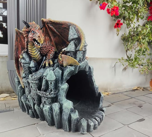 coolboy Dragon Gutter Diverter Rain,Deco Gutter Extension Downspout, Eco-Friendly Resin Statue Gutter Extender Diverter,Splash Block, Perfect Rain Gutter Downspout Extension for 3"x4" Downspouts