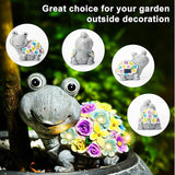 Outdoor Solar Flower Turtle Statue for Garden Décor, Waterproof Outside Tortoise Figurines Decor with Lights, Suitable for Yard, Lawn, Patio, Balcony - Gift for Grandma Mom Women Daughter