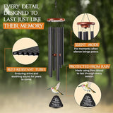 32 Inch Hummingbird Memorial Wind Chimes Outdoor, Sympathy Gifts for Loss of Loved One, Memorial Gifts for Loss of Mom, Sympathy Wind Chimes for Mother, Father, Brother, Sister
