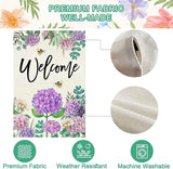 Baccessor Spring Hydrangea House Flag Double Sided 28x40 Inch, Purple Flower Floral Welcome House Flag Burlap Seasonal Farmhouse Yard Outdoor Decoration (Large)
