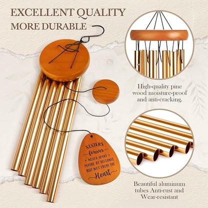 Leebbsin Sister Birthday Gift, idea Wind Chimes, Butterfly Bestie Gift for Sister, Sister Gifts from Sister for Chirstmas Birthday Wedding Graduation Thanksgiving Gifts for Bestie, Sister-in-Law