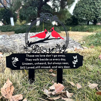 Cardinals Memorial Grave Markers for Cemetery Memorial Stakes Metal Grave Decorations for Loss of Mother Father Outdoors Yard Garden Sympathy Decor (Red Cardinal)