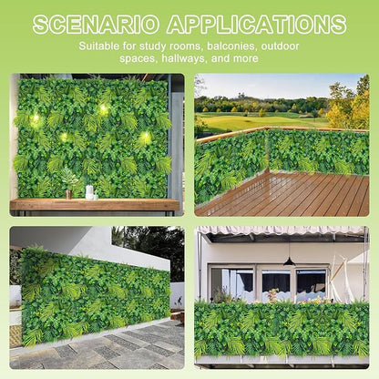 Grooy 20"X20" Artificial Grass Wall, 16PCS Boxwood Hedge Panels UV-Protected Greenery Privacy Hedge Screen, Grass Backdrop Wall for Indoor Outdoor Patio Balcony, Party Garden Fence Decor