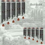 Bursvik Large Aluminium Wind Chimes 37" to Create a Zen Atmosphere Suitable for Outdoor, Garden, Patio Decoration. Classic Black Wind Chime with Wind Catcher Suitable as A Gift for Mom Neighbor Unisex