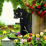 Black Bear Decor Metal Yard Art Tree Decorations 11.65" x 9.06"Outdoor Metal Wall Decor for Fence Farm Yard Peeping Animals Decorations