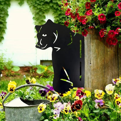 Black Bear Decor Metal Yard Art Tree Decorations 11.65" x 9.06"Outdoor Metal Wall Decor for Fence Farm Yard Peeping Animals Decorations