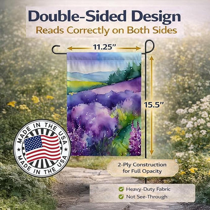 Caroline's Treasures New Hampshire Purple Lilac in Watercolor Garden Flag Mailbox Flag Decorative Yard Flag Banner Outside Patio Artwork Yard Flower Beds, Garden Size, Multicolor
