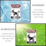 snowsun Warning Metal Signs Protected by Yorkshire Dog Tin Sign for Home Garden Yard Street Wall Decor 8×12 Inches