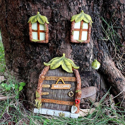 Outdoor Statues Garden Decoration,Garden Sculpture Figurine,Yard Statuette Garden Accessories Resin Statues,Gardening Supplies Garden Statuary Ornament,Trees Decoration Glow in The Dark