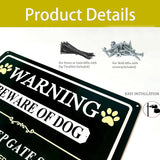 Large Beware of Dog Sign Keep Gate Shut Do Not Enter Signs, 14"x10".04"Metal Heavy Duty Wall Decor, Reflective Aluminum,UV Ink Printing,Weatherproof for Indoor/Outdoor with Easy Mount, 2 Pack