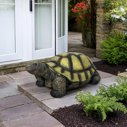 Realistic Turtle Figurine for Garden, Deck, or Indoor Decor – Concrete Tortoise Sculpture with Hand-Painted Shell Detail – Perfect for Landscaping, Pond Areas, or Nature-Themed Home Design