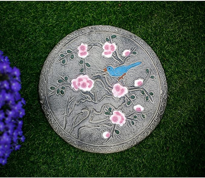 Garden Stepping Stones, Classical Chinese Flower Carving, Decorative Walkway Stepping Stones for Outdoor Garden Flowerbed & Lawn Yard Pathway (Color : D(3Pcs))