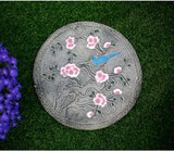 Garden Stepping Stones, Classical Chinese Flower Carving, Decorative Walkway Stepping Stones for Outdoor Garden Flowerbed & Lawn Yard Pathway (Color : D(3Pcs))