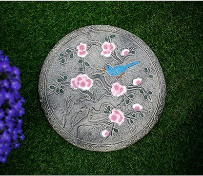 Garden Stepping Stones, Classical Chinese Flower Carving, Decorative Walkway Stepping Stones for Outdoor Garden Flowerbed & Lawn Yard Pathway (Color : D(3Pcs))