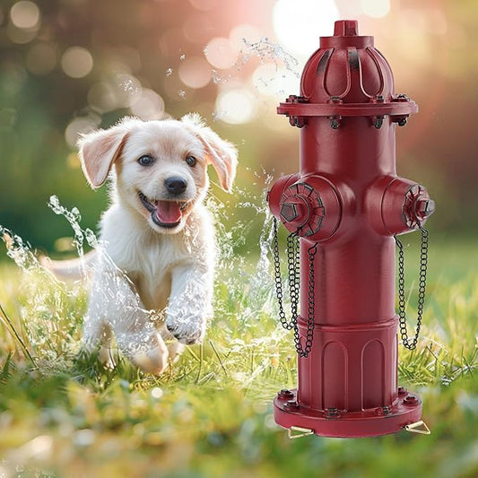 Realistic Resin Fire Hydrant Statue for Potty Training Dogs - Dog Fire Hydrant Pee Post, Weather-Resistant Garden Decor,Outdoor Garden & Lawn Ornament(Suitable for Small Dogs;13.1In;Retro Red)