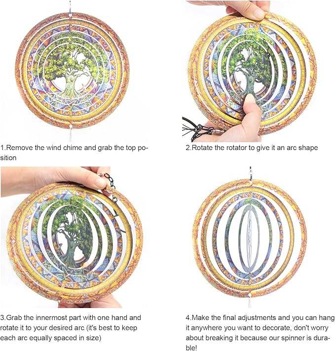 Wind Chimes with Tree of Life Wind Spinner, Gifts for Men, Women, Retirement, Teacher, Parents - Outdoor Hanging Decor Clearance for Garden, Patio, Backyard Or Porch