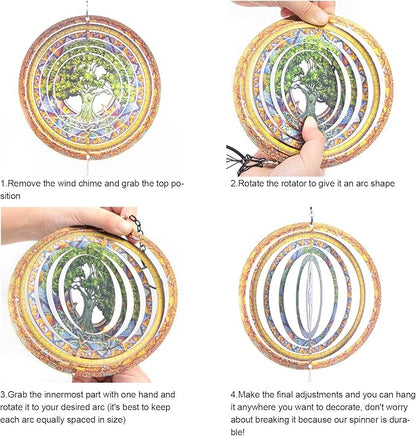 Wind Chimes with Tree of Life Wind Spinner, Gifts for Men, Women, Retirement, Teacher, Parents - Outdoor Hanging Decor Clearance for Garden, Patio, Backyard Or Porch
