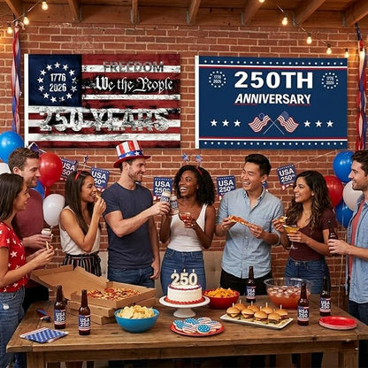 250th Anniversary Flag 3x5 Ft Anniversary Flag, 1776-2026, 250 Years Birthday flags for Patriotic Yard, House Banner, Room, Porch, Wall, Fence, Outdoor Decorations(Style 2)