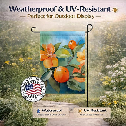 Caroline's Treasures Florida Orange Blossom in Watercolor Garden Flag Mailbox Flag Decorative Yard Flag Banner Outside Patio Artwork Yard Flower Beds, Garden Size, Multicolor