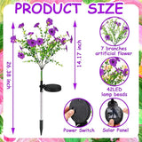 Glooglitter 2 Pack Solar Stake Lights Outdoor Decor Waterproof Mums Artificial Flowers Solar Lights for Outdoor Garden Yard Pathway Decor (Purple,Violet)