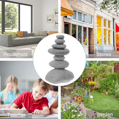 Happyyami Stacking Zen Stones Handmade Rocks Statues Japanese Garden Decor Office Relaxing Yoga Meditation Accessories Style L