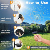 btfarm 6 Pack Solar Garden Lights Outdoor, 8 Modes Firework Lights Solar Powered, Waterproof Twinkle Fairy Light Outside for Yard Patio Pathway Pool Christmas Party Decorative, Multicolor