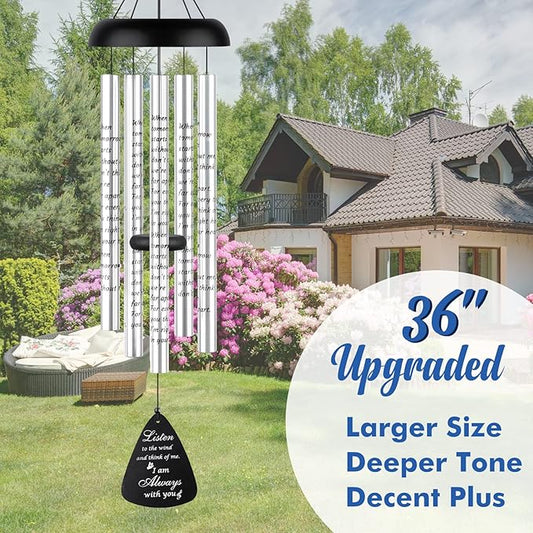 Sympathy Gift Wind Chimes for Outside - 36'' Large Memorial Wind Chimes for Loss of Loved One, Bereavement Gifts Windchimes in Memory of Loved One, Mother/Mom/Father, Condolence Remembrance Deep Tone