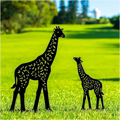 Giraffe Metal Decorative Garden Stakes Giraffe Gifts for Women Men Mom Birthday Gifts Silhouette Statues for Garden Decor, Yard Art, Patio, Outside, Lawn Ornaments, Outdoor Decorations
