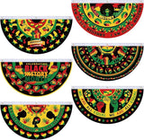 6 Pcs Juneteenth Bunting Flag African Americans Garden Fan Flag Juneteenth Half Fan Banner Decoration for June 19th Memorial Day Holiday Indoor Outdoor Yard, 1.5 x 3 ft
