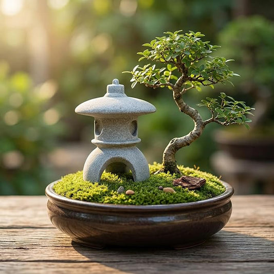 I-MART Pagoda Garden Statue, 3.5 Inch Mini Japanese Garden Decor, Small Stone Pagoda for Bonsai Decorative Accessories, Zen Garden Decor, Asian Miniature Statue for Terrarium Micro Landscape