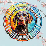 German Shorthaired Pointer Dog Wind Spinners Outdoor Dog Memorial Gifts, 3D Metal Kinetic Hanging Garden Wind Spinner, Spinner Decor, Wind Sculptures for Outdoor & Indoor, Window, Yard Decor (GSP 1)