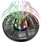 SZMP Solar Water Fountain Upgraded 100% Glass Panel, 3.5W Solar Powered Fountain Built-in 2000 Battery with 7 Nozzle & 4 Fixer, Solar Fountain Pump for Bird Baths, Fish Tank, Outdoor (Colorful)