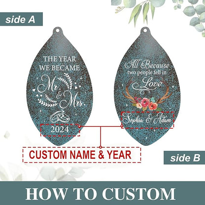 ASTARIN Wedding Gifts Wind Chime, Personalized Names & Date Wind Chimes Gifts for Couple 2026, Wedding Gift for Newlywed Bride Groom Husband Wife, Valentine’s Day Anniversary(Produced in USA)