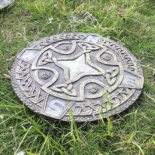 Kunovo Luminous Garden Stepping Stone, Retro Style Outdoor Backyards Pathway Décor Step Stones, Weatherproof Garden Landscaping Decorative Stone (Size : Style1), 58741