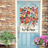 Baccessor Spring Summer Welcome Garden Flag Double Sided 12.5 x 18 Inch Burlap with Clip and Stopper,Floral Flowers Flag Seasonal Farmhouse Front Yard Lawn Outside Outdoor Decoration