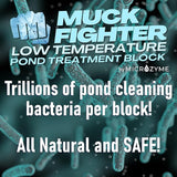 Muck Fighter Low Temperature Pond Treatment Block | Lasts 30 Days | Natural Pond Bacteria & Sludge Decomposing Enzymes | Water Clearing Odor Eliminating Microbes (1-Pack)