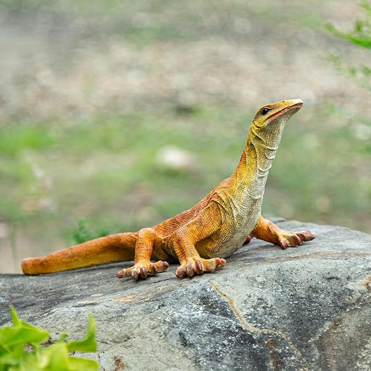 Outdoor Resin Lizard Garden Statue, Brown, 23.23 x 11 x 10.24 inches Large Outdoor Resin Reptile Models Tropical Lizard Yard Art