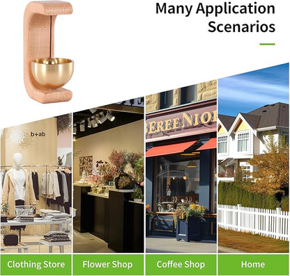 Beech Wood Shopkeepers Wooden Doorbell - Magnetic Wind Chime for Door Opening - Unique Office Ornament and Windchime Decoration for Business Entrance, Travel Trailer Fridge Sticker and Barn Door RV