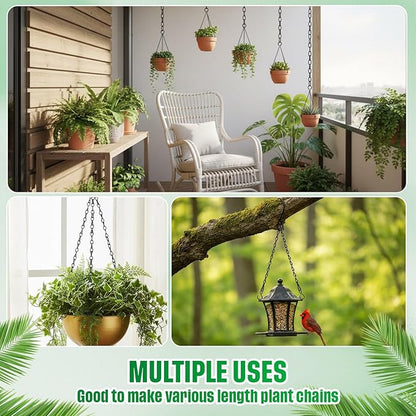 EBOOT 2 Pcs Hanging Chain for Bird Feeders, Planters, Lanterns and Ornaments (23.6 Inch,Black)