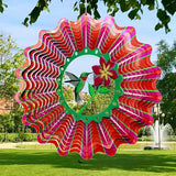 Goolyrusim Ruby-Throated Bird Wind Spinner, Hummingbird Wind Spinner for Yard and Garden, Hanging Wind Sculptures 3D Wind Catcher, Kinetic Metal Art Decorations Indoor/Outdoor Décor Ornament Gifts