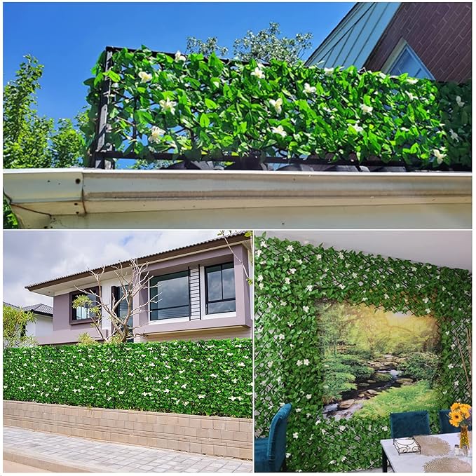 DOEWORKS Expandable Fence Privacy Screen for Balcony Patio Outdoor, Faux Ivy Fencing Panel for Backdrop Garden Backyard Home Decorations - 1PACK