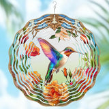 Wazzio Hummingbird Wind Spinner, Hummingbird Gifts for Women Men Mom Wife Grandma, 12" Metal Outdoor Indoor Hanging Ornament for Garden Porch Backyard, Gift for Birthday Thanksgiving Christmas