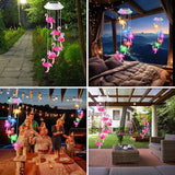 Solar Flamingo Flamingo Wind Chimes, Birthday Gifts for Mom Grandma Dad, IP65 Waterproof Memorial with 7 Color Changing LED Lights, Outdoor Decor Garden Yard Decorations