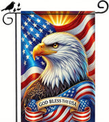 BlissYard God Bless America Patriotic Garden Flag 12x18 Inch Vertical Double Sided Eagle USA American Flag Yard 4th of July Independence Day Yard Flags Banner for Farm Outdoor Decorative Outside