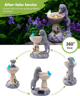 Nacome Solar Dog Statue for Garden Decor: IP44 Weatherproof Resin with Automatic Lighting - No Installation- Outdoor Yard Patio Balcony Art - Birthday Gifts for Bird Lovers Mom Grandma Women