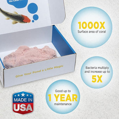 Magic Pond Rocks, Fish Tank Rocks for Enhancing Water Clarity with Your Regular Cleaning Routine, Fish Friendly Aquarium Rocks, All Natural Aquarium Decor, Small - Up to 750 Gallons