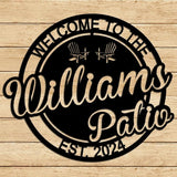 Personalized Patio Sign, Back Porch Signs, Monogram Wall Decor, Large Metal Backyard Sign, Custom Tropical Sign, Outdoor Patio Sign, Wedding Present